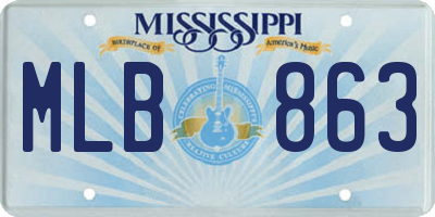 MS license plate MLB863