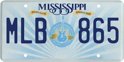 MS license plate MLB865