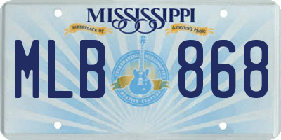 MS license plate MLB868