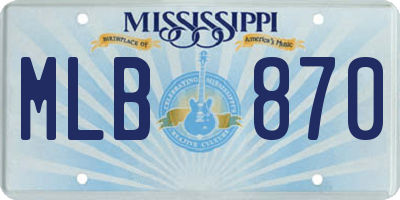 MS license plate MLB870