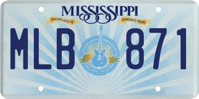 MS license plate MLB871