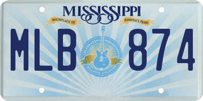 MS license plate MLB874