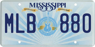 MS license plate MLB880