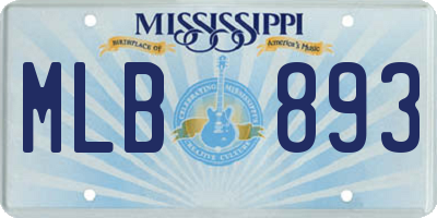 MS license plate MLB893