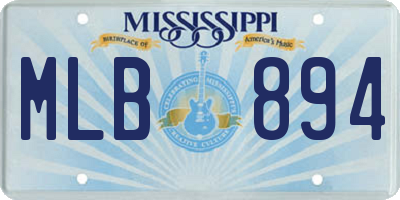 MS license plate MLB894