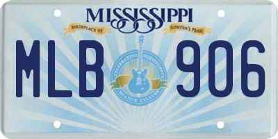 MS license plate MLB906