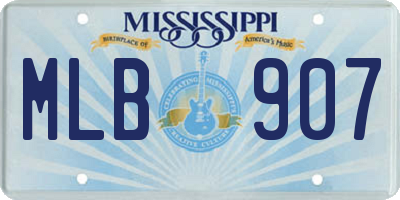 MS license plate MLB907
