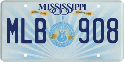 MS license plate MLB908