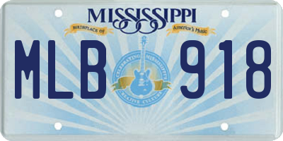 MS license plate MLB918