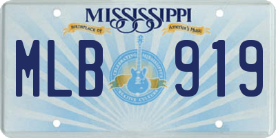 MS license plate MLB919