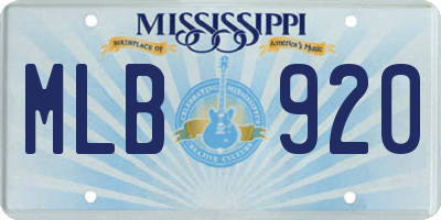 MS license plate MLB920
