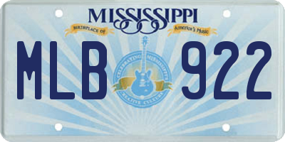 MS license plate MLB922
