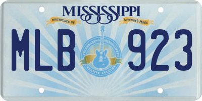 MS license plate MLB923