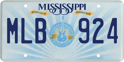 MS license plate MLB924