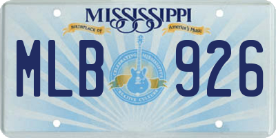 MS license plate MLB926