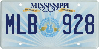 MS license plate MLB928