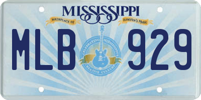 MS license plate MLB929