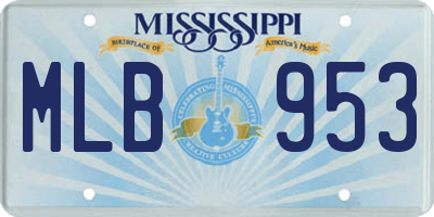 MS license plate MLB953