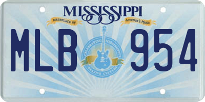 MS license plate MLB954