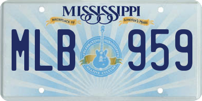 MS license plate MLB959