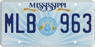 MS license plate MLB963