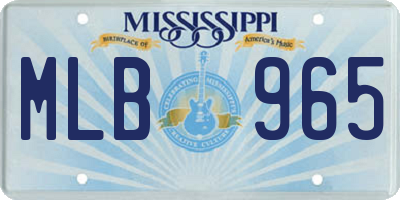 MS license plate MLB965