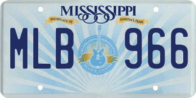MS license plate MLB966