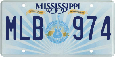 MS license plate MLB974