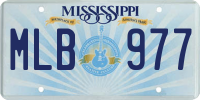 MS license plate MLB977