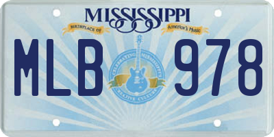 MS license plate MLB978