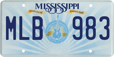 MS license plate MLB983