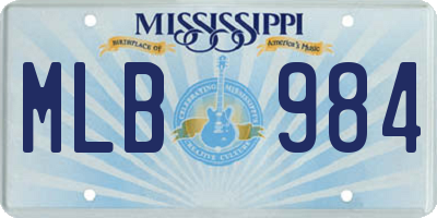 MS license plate MLB984