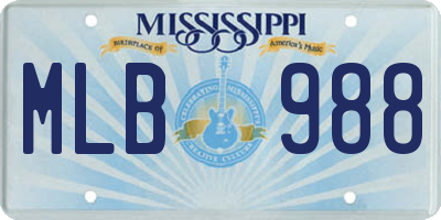 MS license plate MLB988