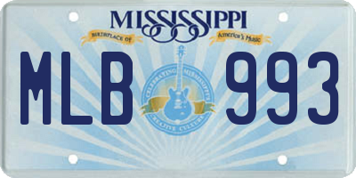 MS license plate MLB993