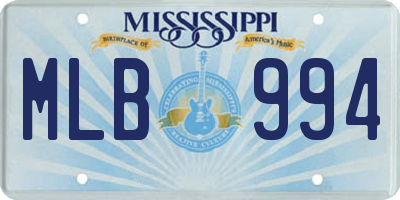 MS license plate MLB994