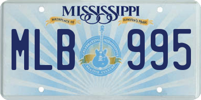 MS license plate MLB995