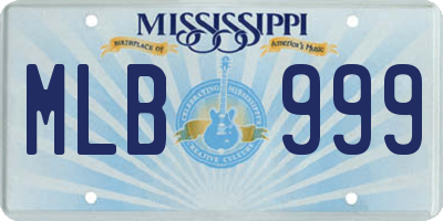 MS license plate MLB999