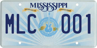 MS license plate MLC001