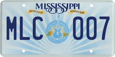 MS license plate MLC007
