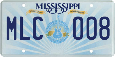 MS license plate MLC008