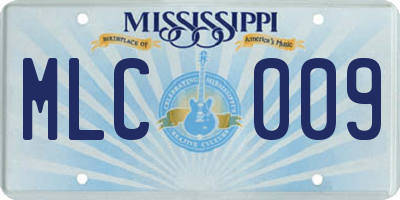 MS license plate MLC009