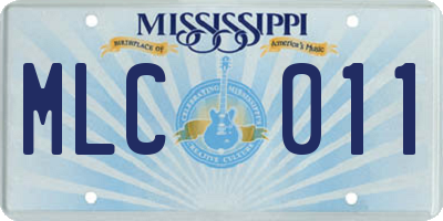 MS license plate MLC011