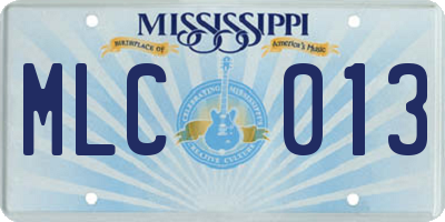 MS license plate MLC013