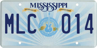 MS license plate MLC014