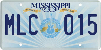 MS license plate MLC015