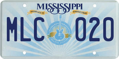 MS license plate MLC020