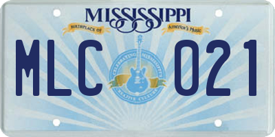 MS license plate MLC021