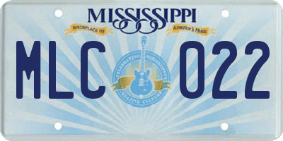 MS license plate MLC022