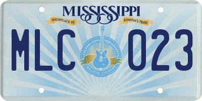 MS license plate MLC023