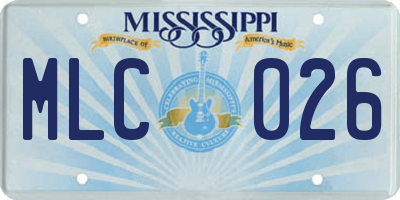 MS license plate MLC026